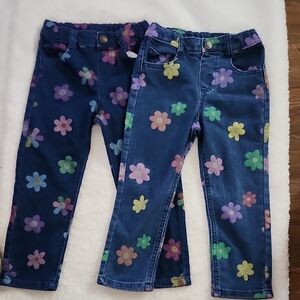Garanimals Kids Jeans with Colorful Floral Design Bundle of 2 Sz 4T